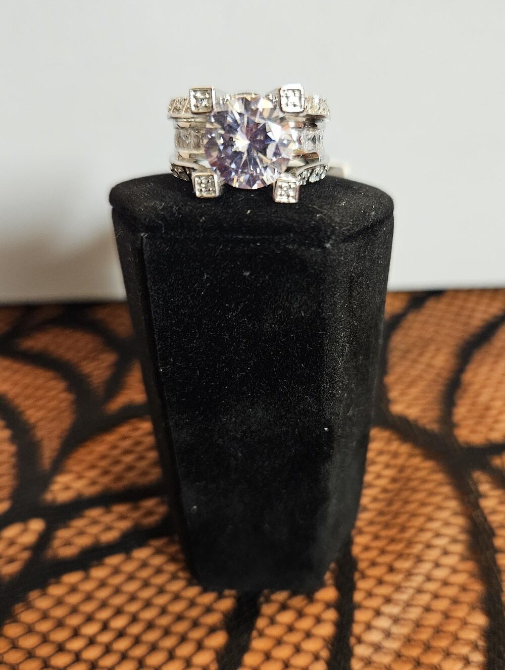 8.84CTW CZ BRIDAL SET / STATEMENT RING (5.35CTW DEW) -SIZE 6 - Picture 8 of 8